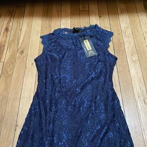 New……..Navy short sleeve blue lace dress